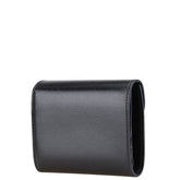 セリーヌ トリオンフ 三つ折り財布 スモールウォレット ブラック シャイニーカーフスキン レディース CELINE 【中古】